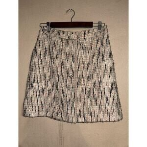 Gal Meets Glam Collection Paige Preppy Up Town Beige Tweed  A-line Skirt